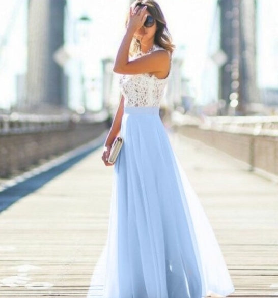 Lucía - Robe longue en dentelle florale