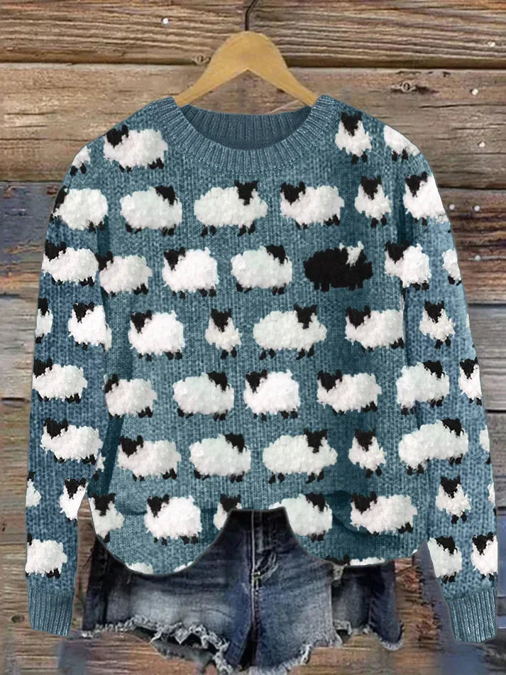 Susan – pull vintage confortable en peau de mouton