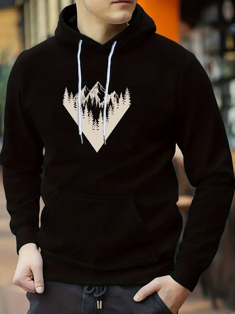 Adam – Sweat à capuche rétro montagne pour homme