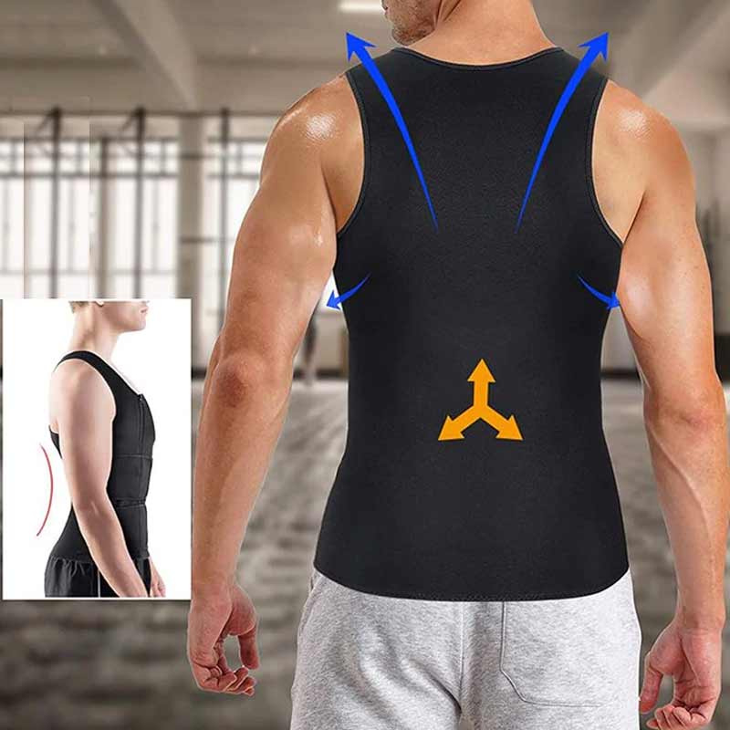 Gilet sauna 2 en 1 avec ceinture amincissante pour homme