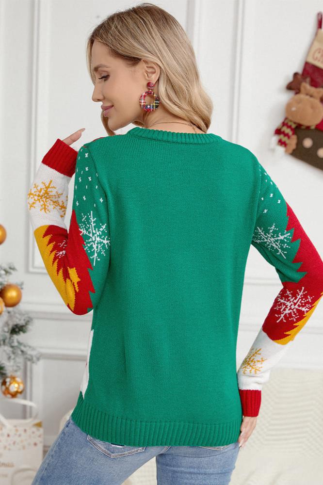 PULL EN TRICOT AVEC PÈRE NOËL ET TRAÎNEAU À RENNES 