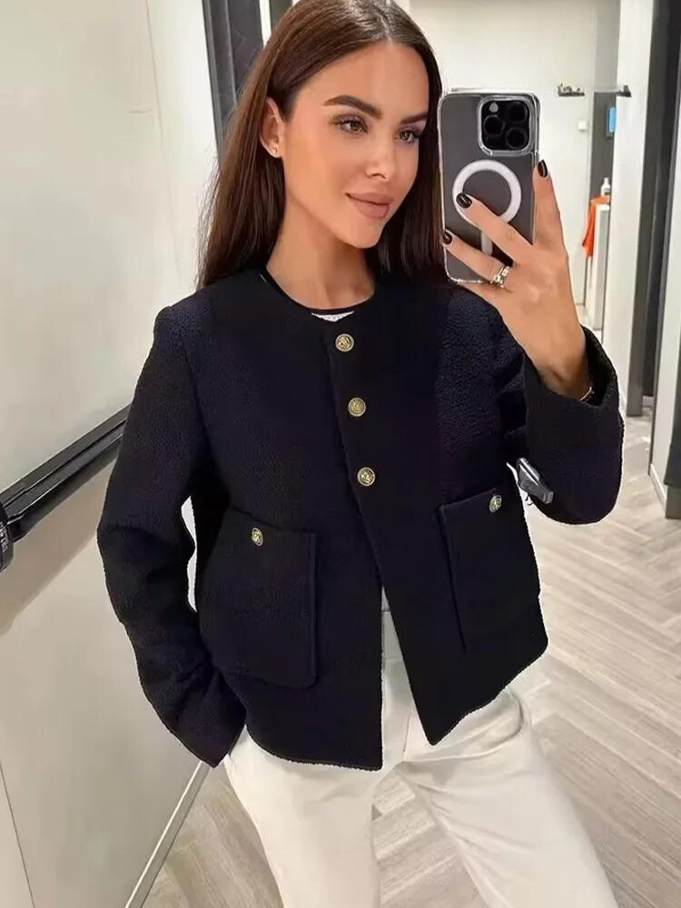 Nina | Radiant Tweedjacke schwarz