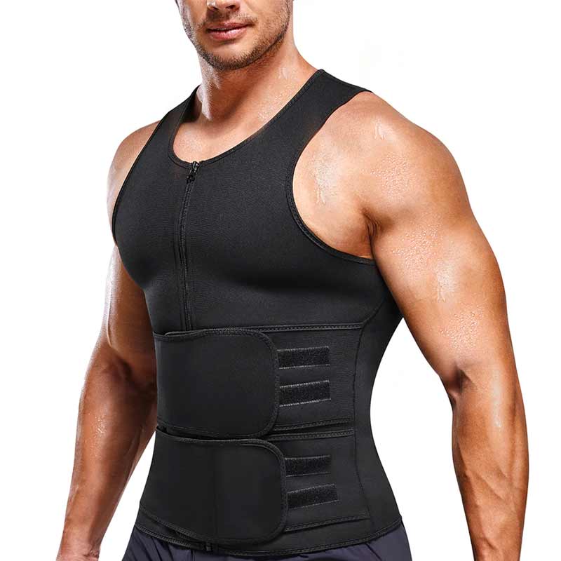 Gilet sauna 2 en 1 avec ceinture amincissante pour homme