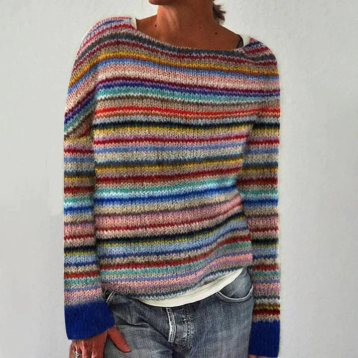 Elegante gestreifte Bluse mit langen Ärmeln