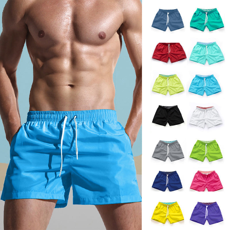 Short de plage de couleur unie pour homme