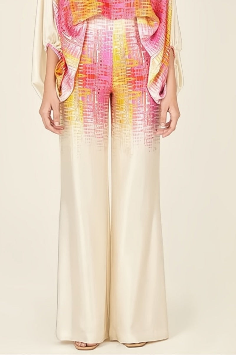 Ensemble deux pièces « Abstract Waves » – Jaune-Rose