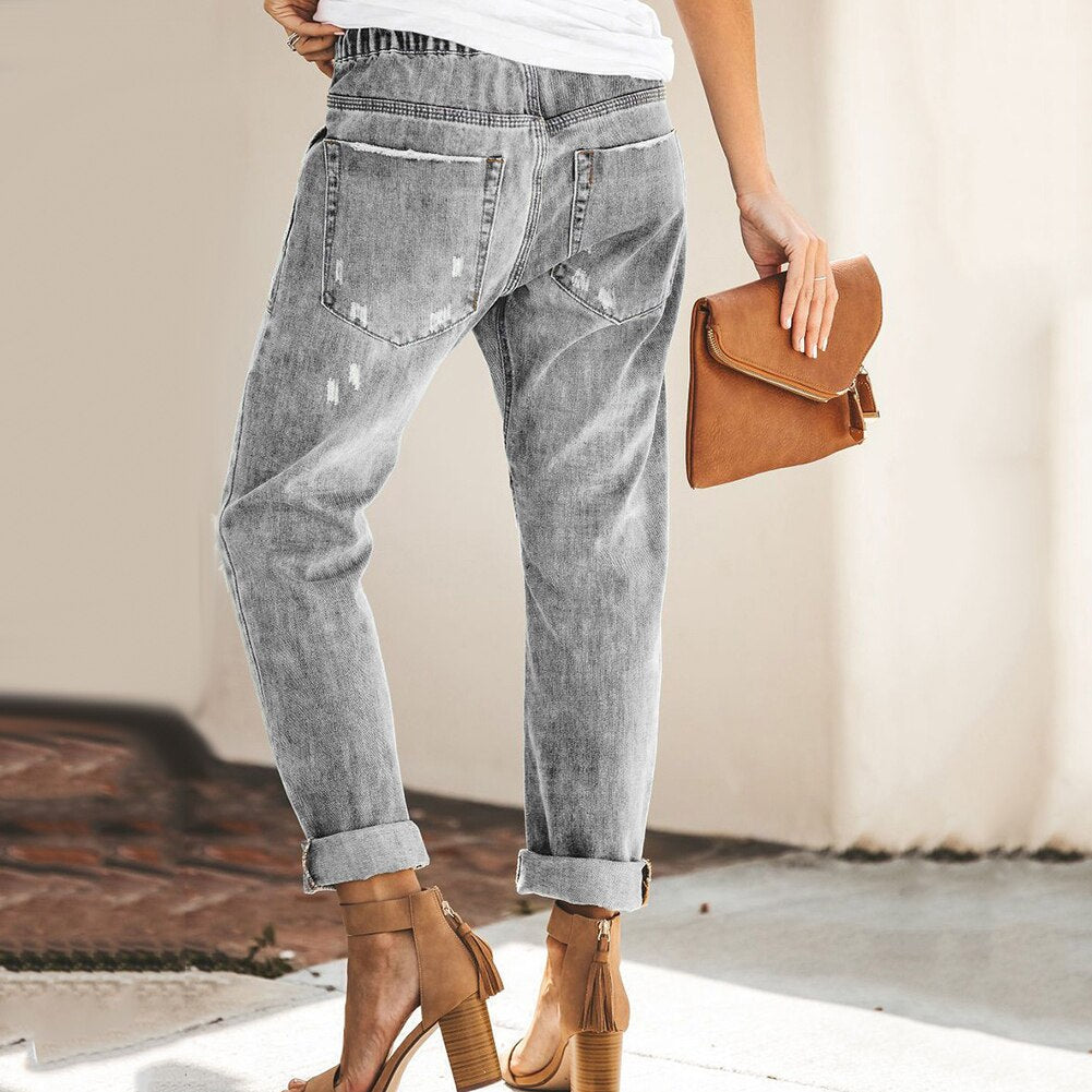 Livane – Jean tendance avec ceinture et lacets