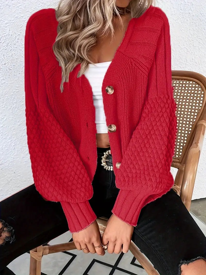 Olivia – Cardigan boutonné à col en V