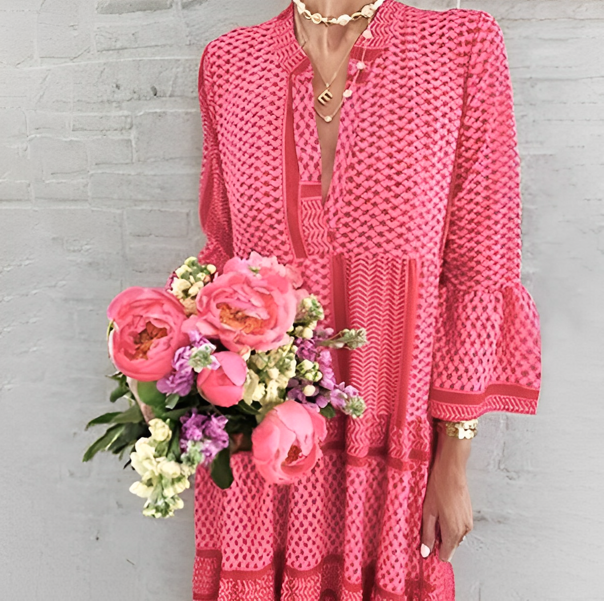 Kenley - Belle robe d'été fabriquée à partir de matériaux artisanaux de haute qualité 