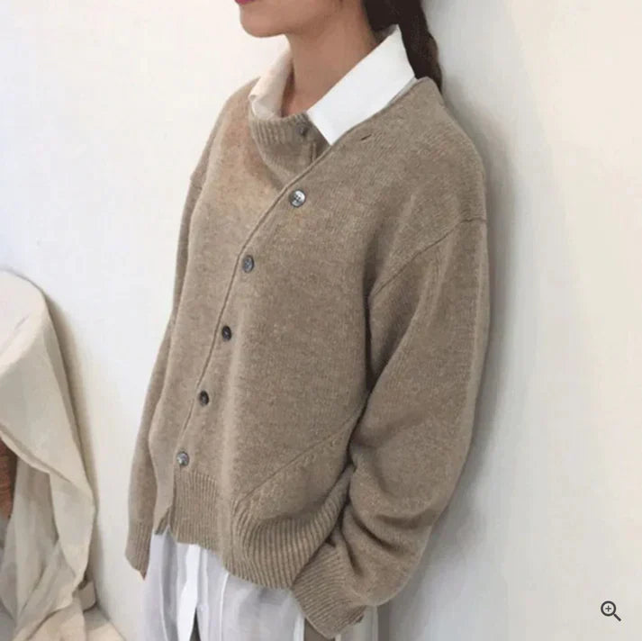 Fia – cardigan boutonné confortable pour le printemps