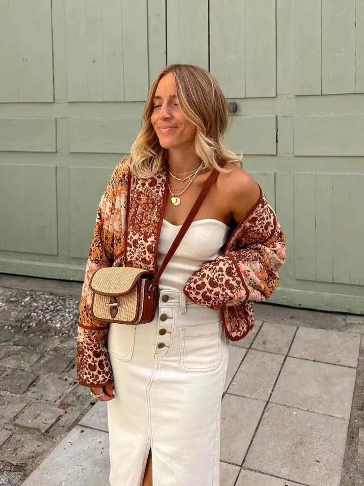 Veste vintage à carreaux souples