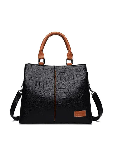 Bellachicha – Damenhandtasche aus weichem Leder mit geprägtem Buchstabendesign