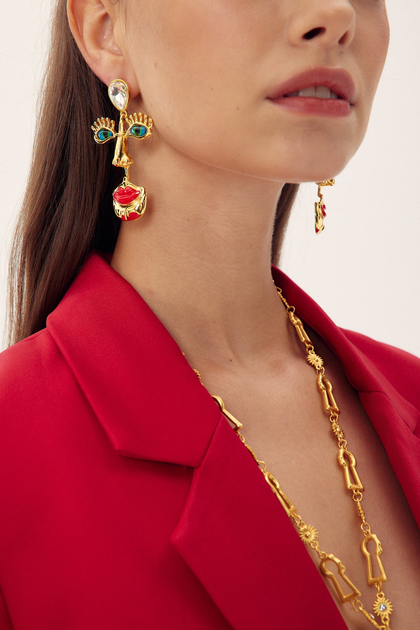 Boucles d'oreilles à tige avec visage rétro « Evil Eyes »