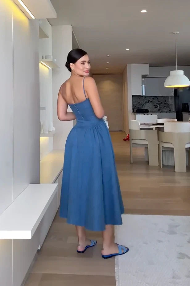 Bustier-Midikleid aus Denim