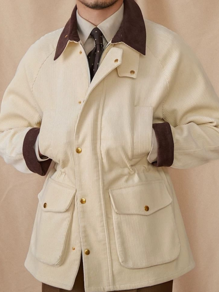 Retro Britische Cordkragenjacke für Herren