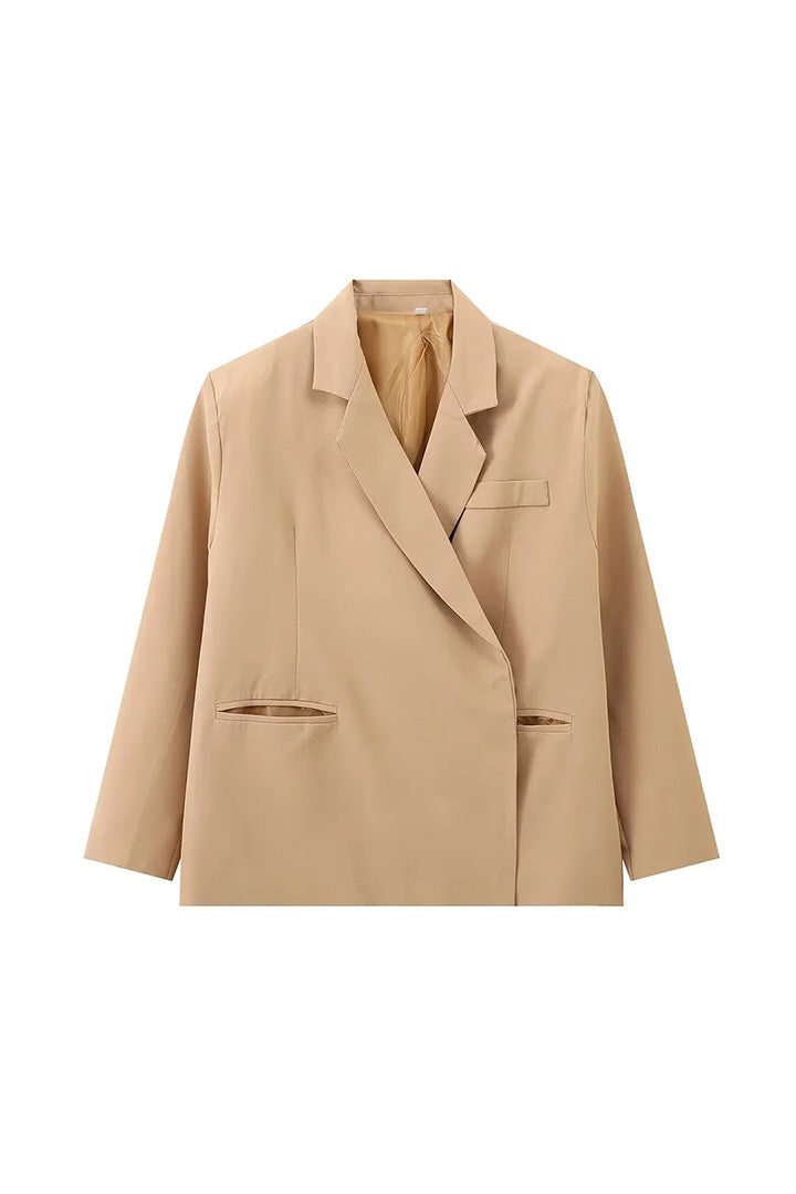Übergroßer Blazer mit Seitenschlitz Stahlblau
