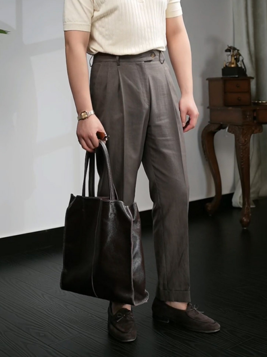 pantalon en lin-coton