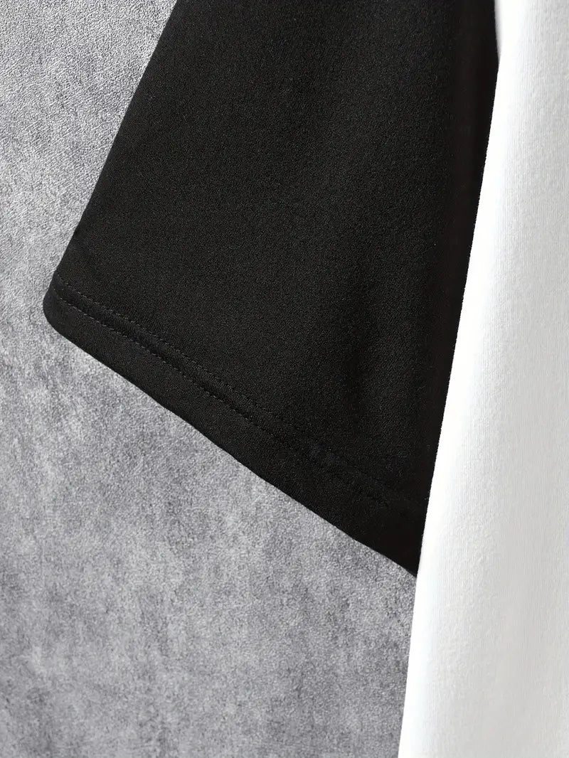 Robert – T-shirt élégant à blocs de couleurs, à manches courtes et col rond