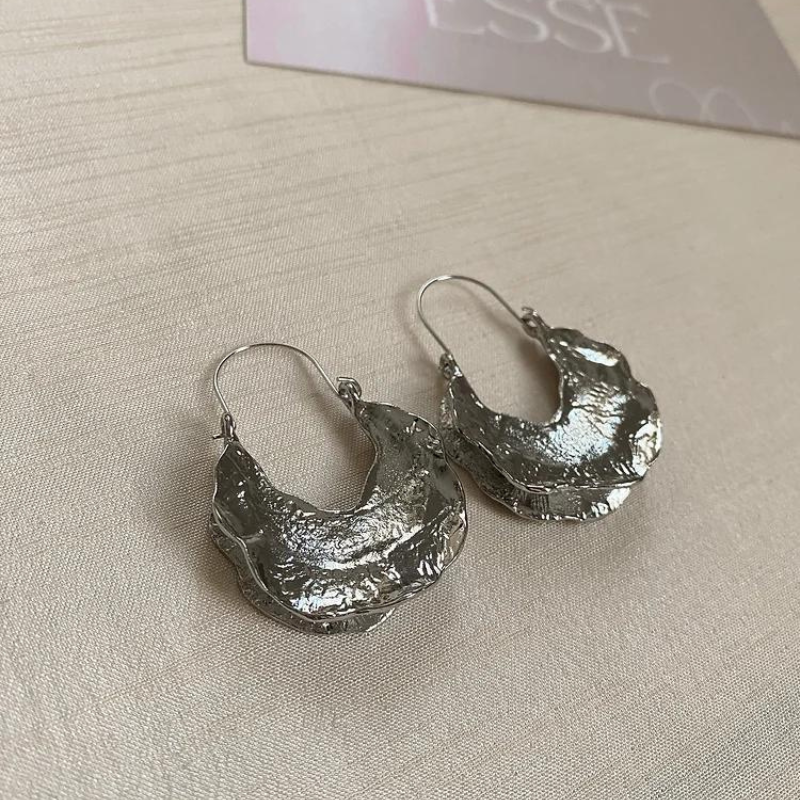 Micara - Argent texturé - Boucles d'oreilles