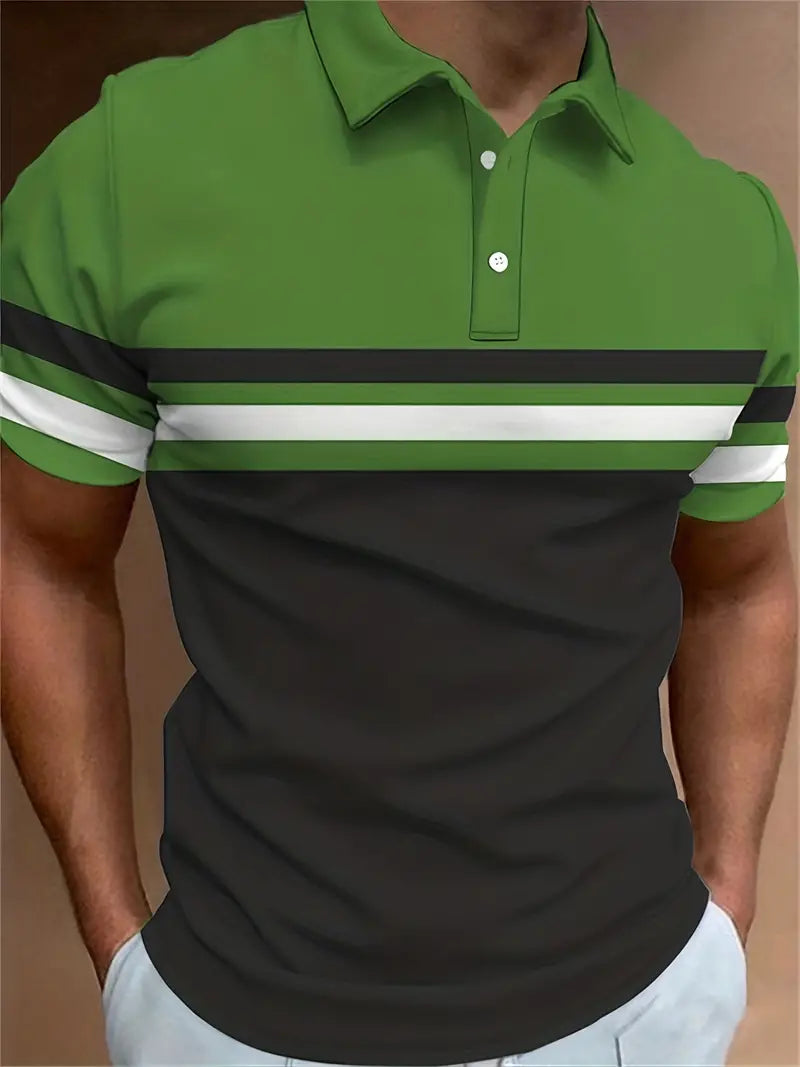 Lucas - chemise rayée à manches courtes décontractée et tendance pour homme