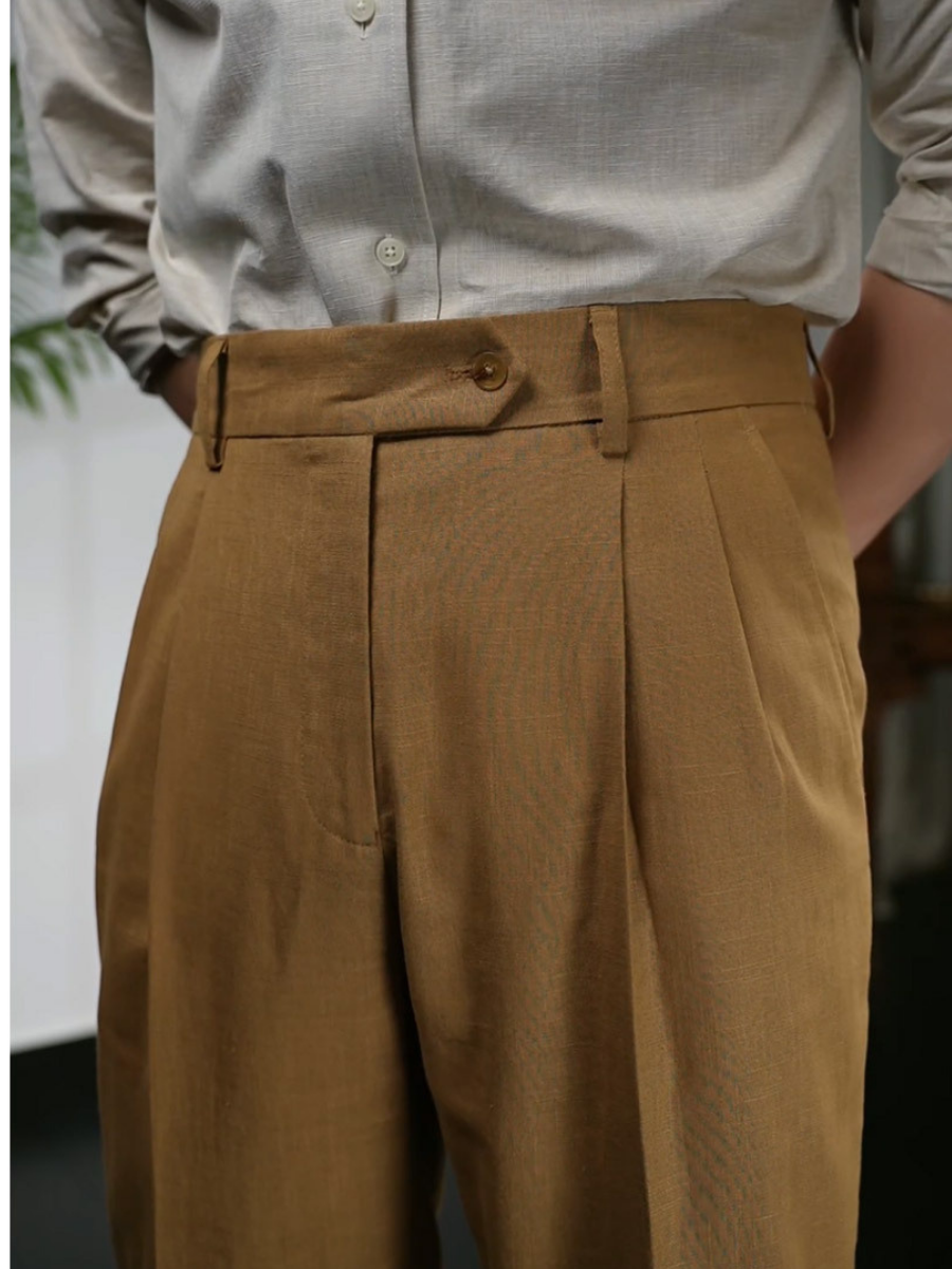 pantalon en lin-coton
