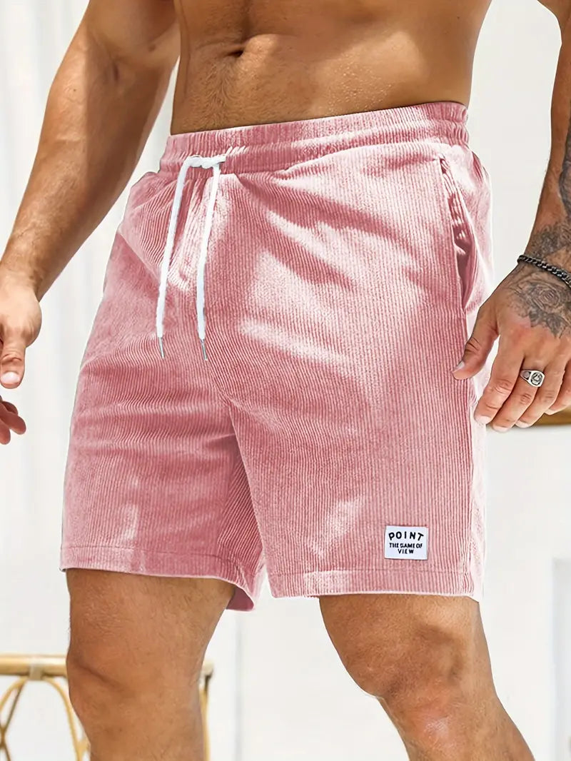 Nathan – short côtelé, slim et confortable avec cordon de serrage et poches