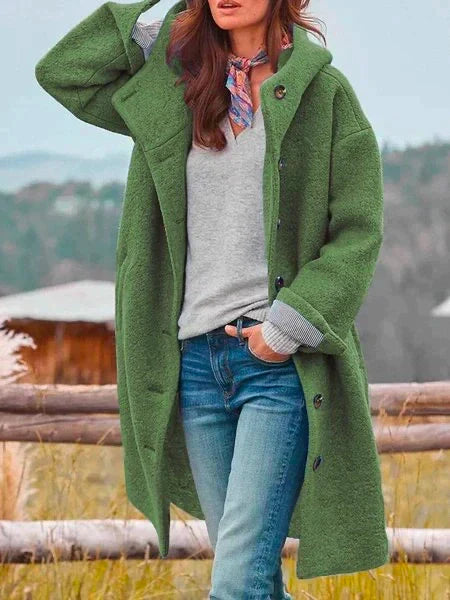 Manteau d'hiver aux couleurs unies et avec poches
