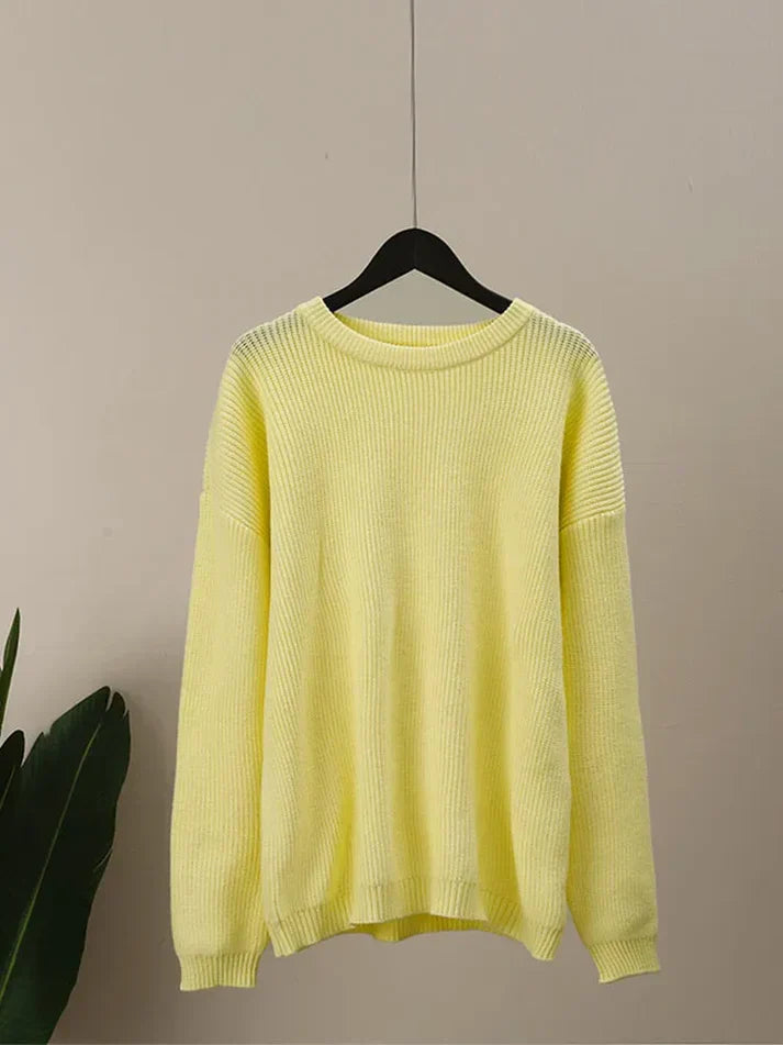 Pull d'hiver chaud : col rond tendance au design minimaliste