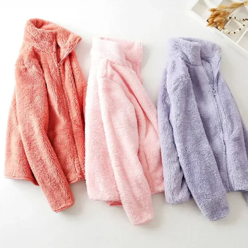 Veste douce et moelleuse avec fermeture éclair, gilet polaire
