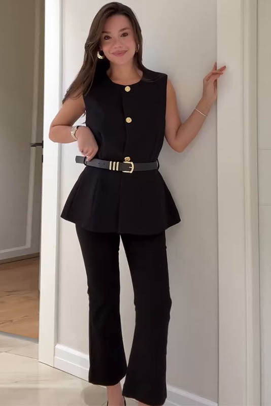 Urban Sleeveless Blazer & Pants Set