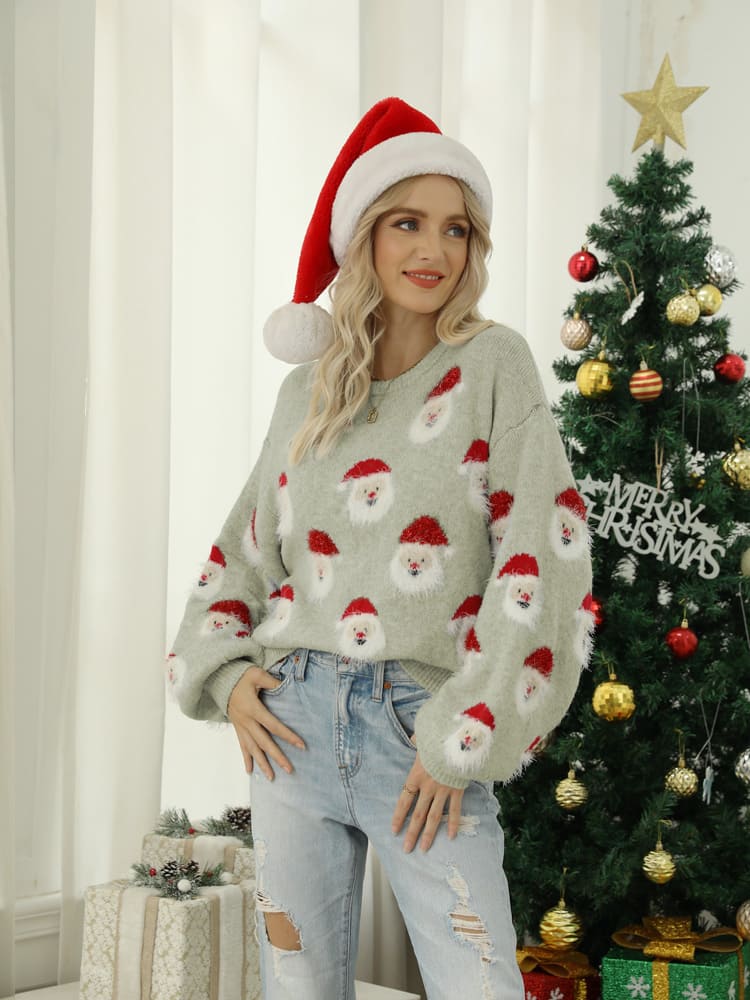 Pull tricoté avec motif Père Noël 