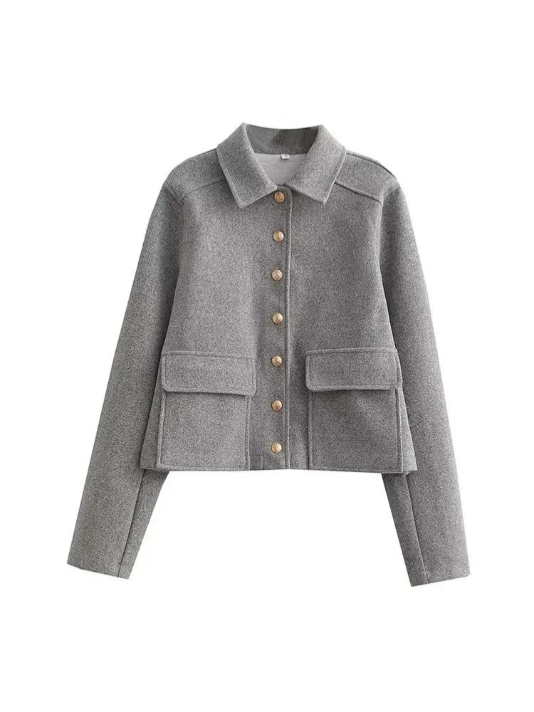 Arjane | Jolie veste manteau grise 