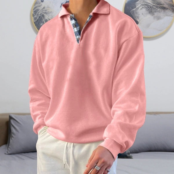 Albert - Sweat à capuche à manches longues et col en V pour homme