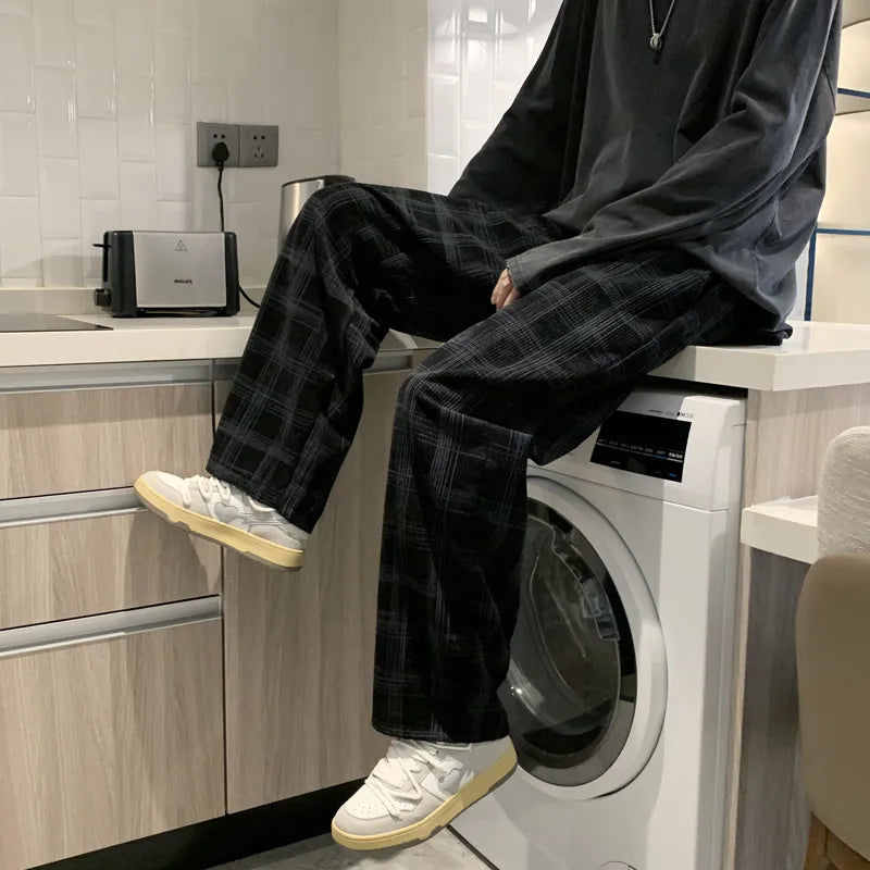 Colbert - Pantalon baggy à carreaux en velours côtelé 