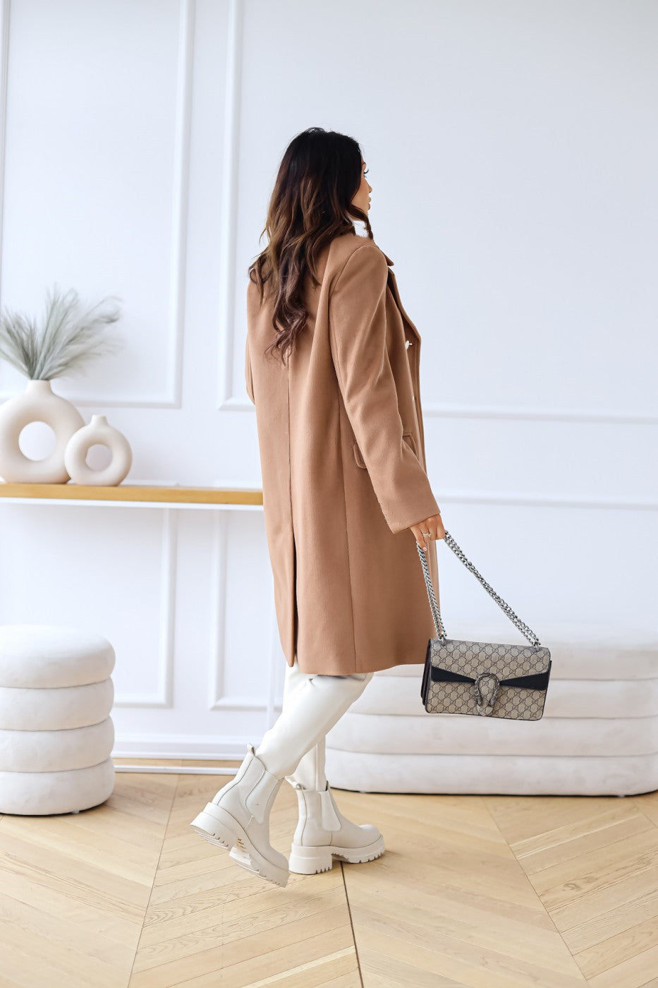 Manteau croisé en laine pour femme - Nina