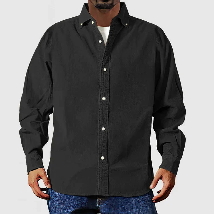 Vox | Chemise classique en velours côtelé beige