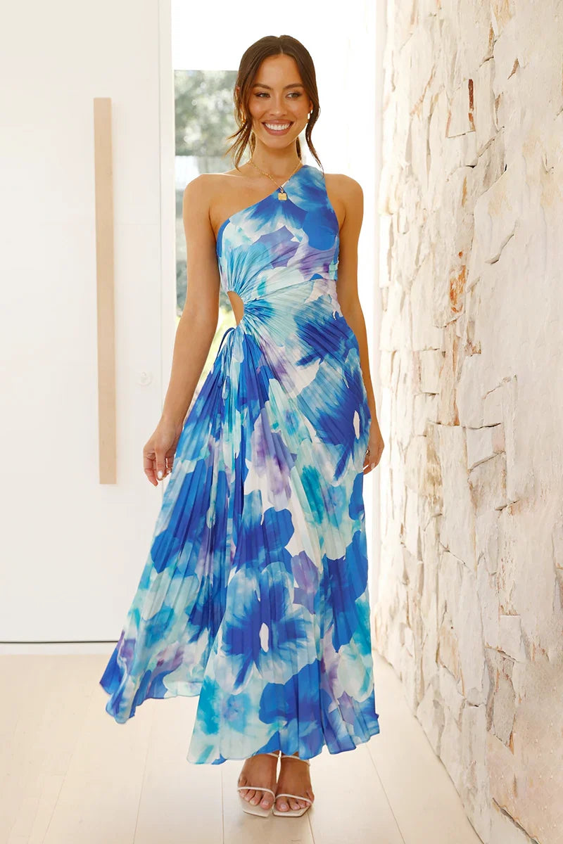 Laken Maxikleid - Blau geblümt