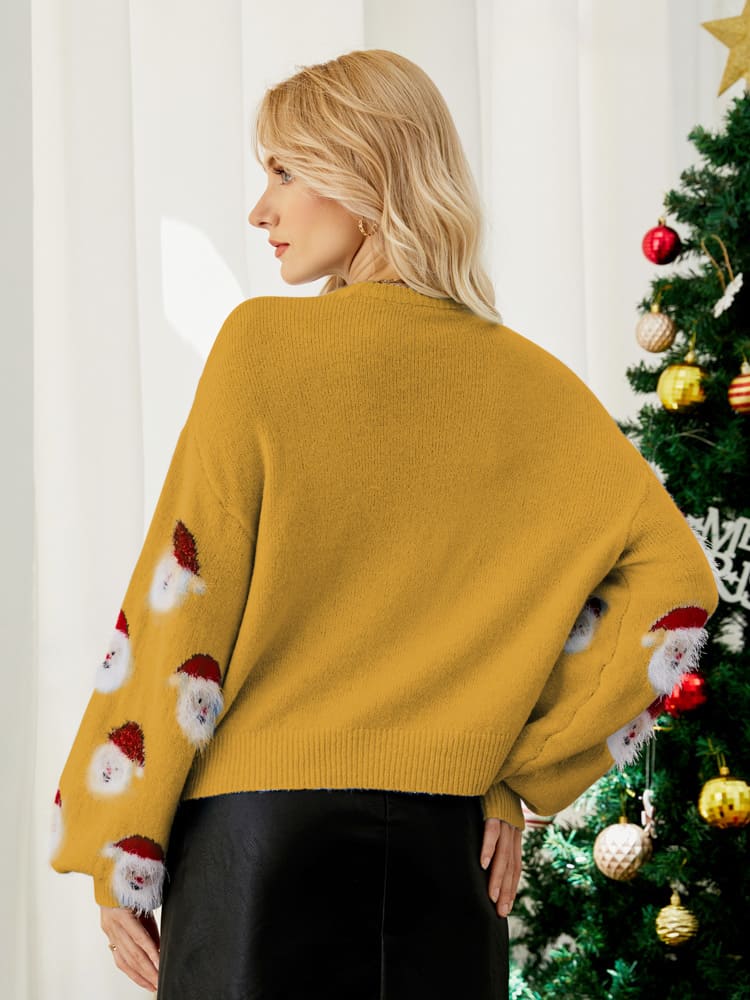 Pull tricoté avec motif Père Noël 