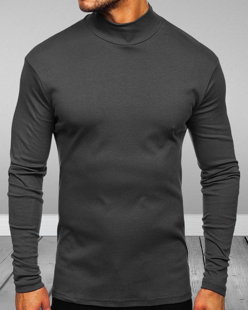 Pull col roulé uni pour homme