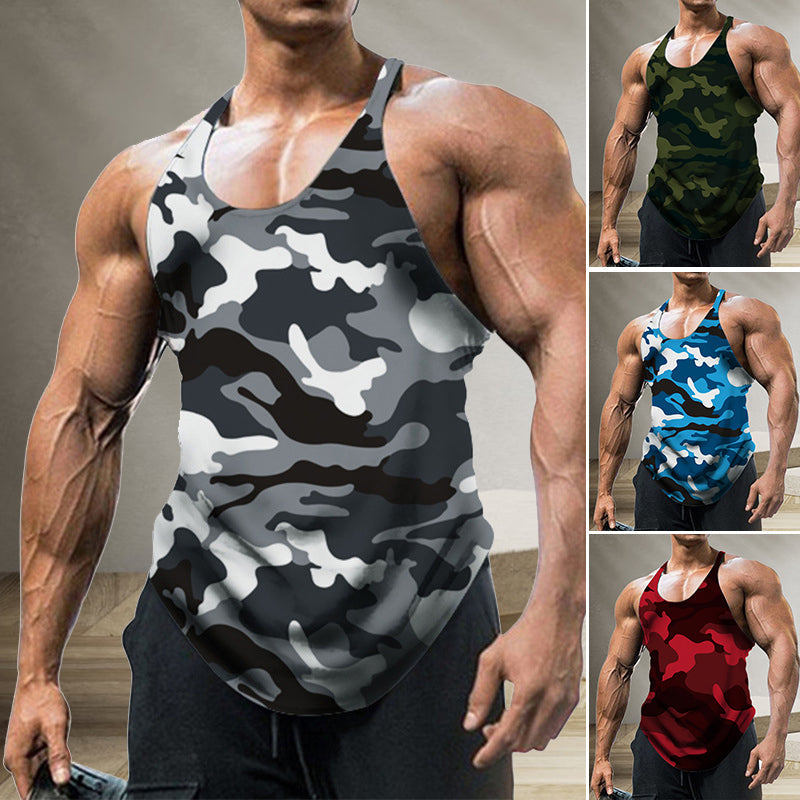 Gilet sans manches à col en U pour homme