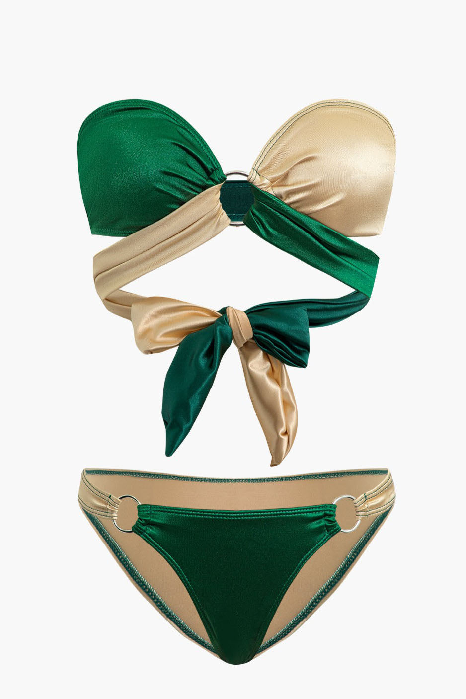 Ensemble bikini avec nœud contrasté 
