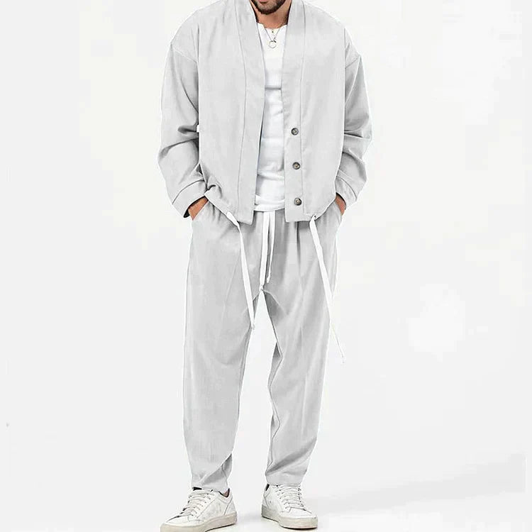 Gerrit - Ensemble 2 pièces avec blazer boutonné et pantalon à cordon