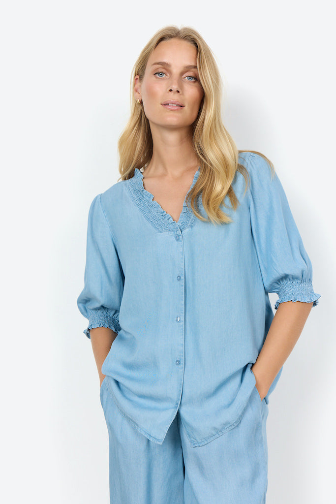 Bellachicha Bluse in Jeansoptik