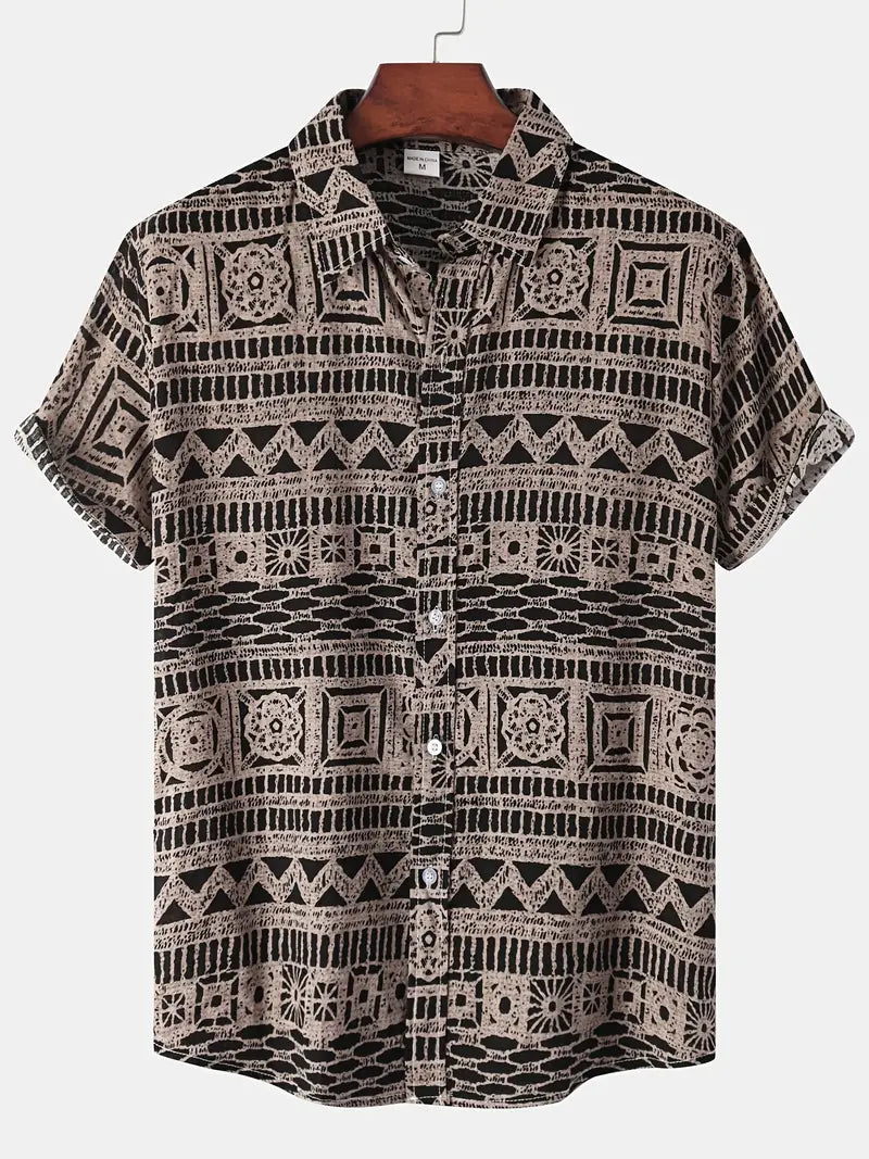 William – chemise décontractée à manches courtes avec divers motifs pour homme