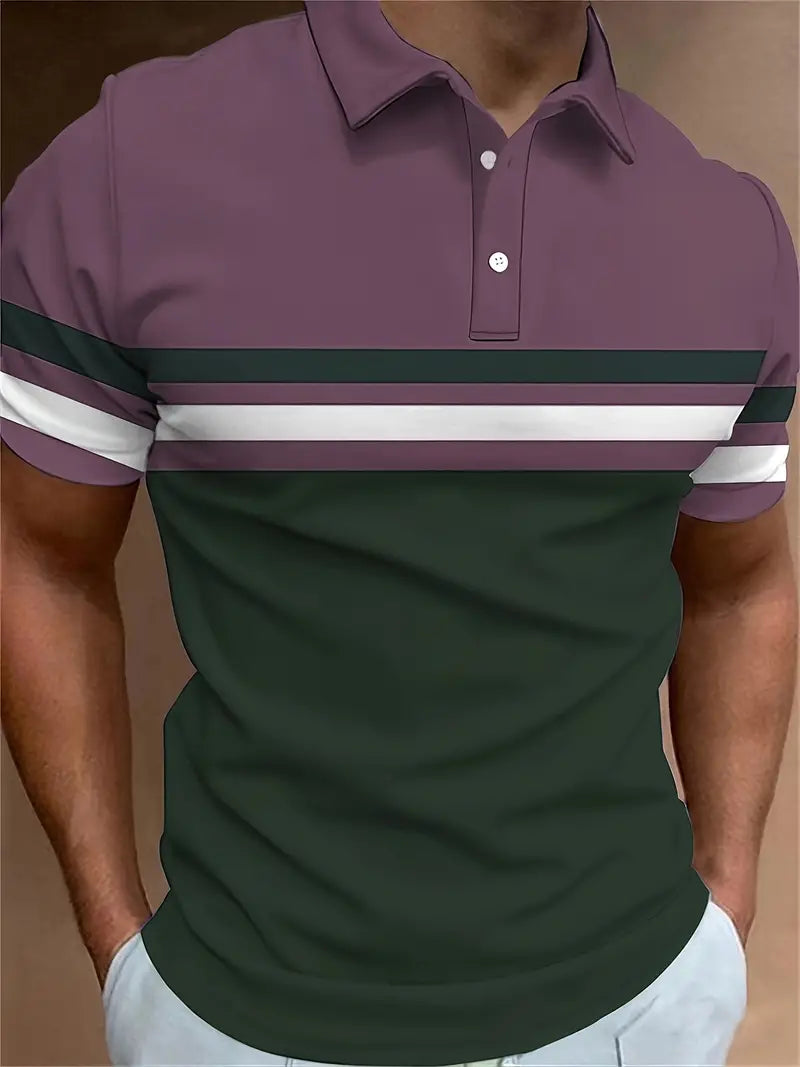 Lucas - chemise rayée à manches courtes décontractée et tendance pour homme