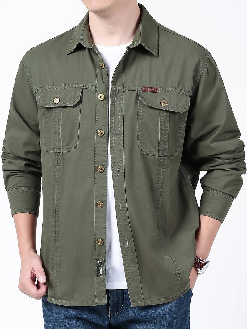Michael – chemise boutonnée confortable à manches longues pour homme