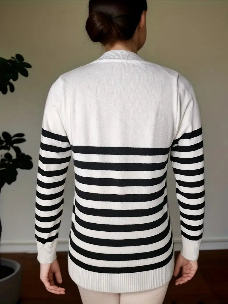 Olivia – pull ras du cou rayé élégant