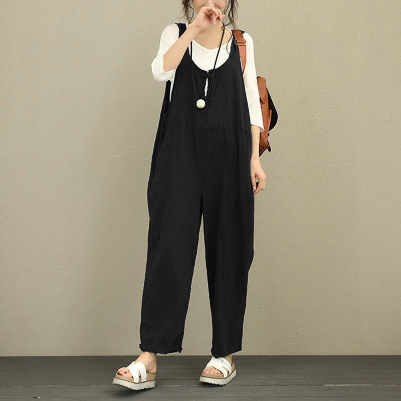 Combinaison décontractée et ample au look uni pour femme 