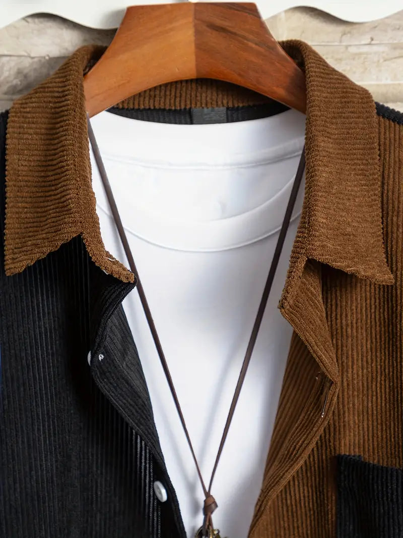 Anthony – Chemise rétro color-block pour homme