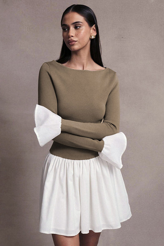 Candice – Mini robe en maille à manches ballon